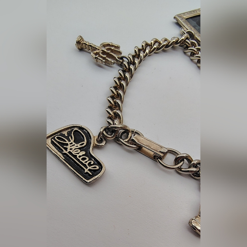 Liberace Vintage Silver Tone Charm Bracelet w/ Charms - Picture 13 of 16